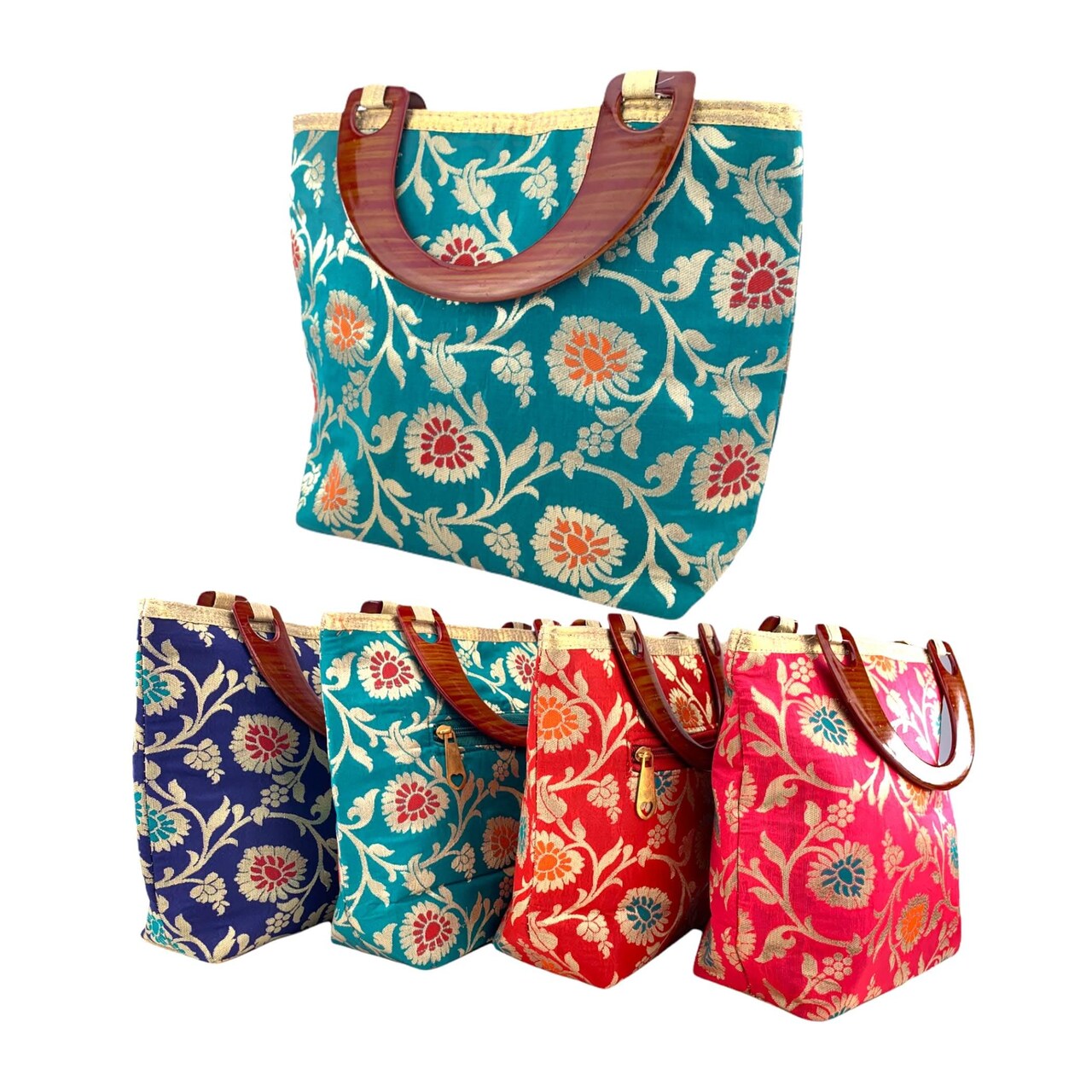Silk Purse for Women Indian Potli Gota Patti Bag Ethnic Wedding Favor Gift for Her, Nikah, Eid, Diwali Gift